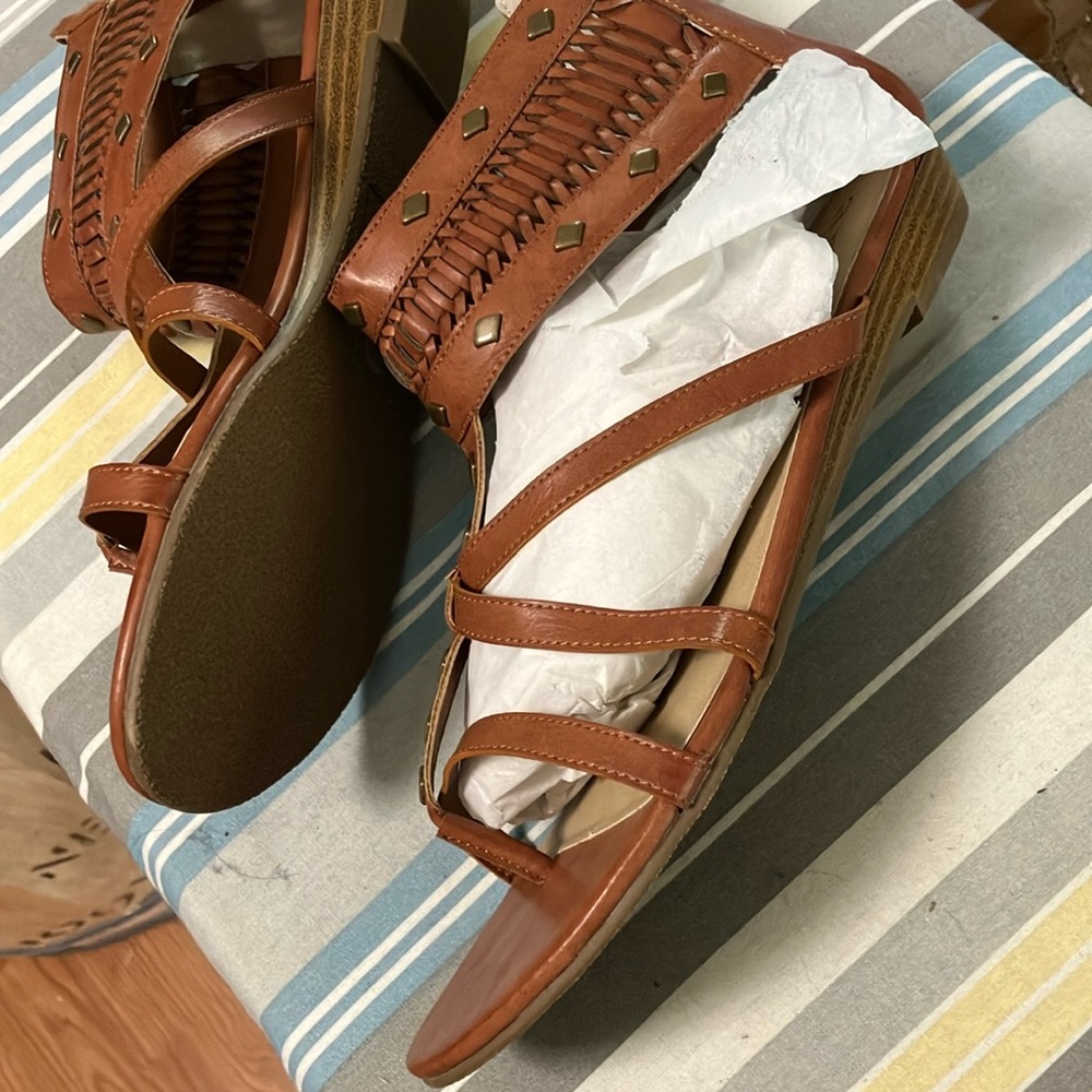 a.n.a Tan Gladiator Sandals with Braided Details - Picture 3 of 5
